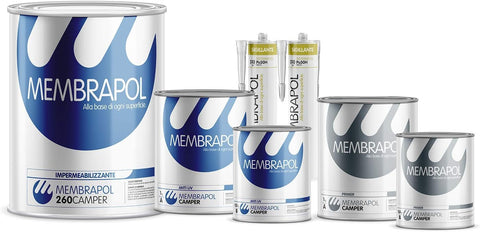 Membrapol 260 Kit Completo per impermeabilizzare Il Tetto del Camper (Tetto in Alluminio, da 2 a 7 mq)